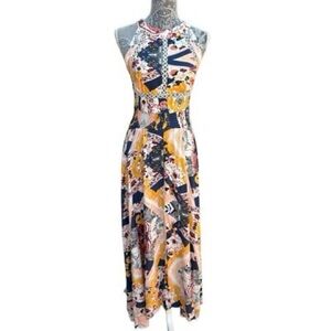 Jade Endless Summer Floral Boho halter crochet dress